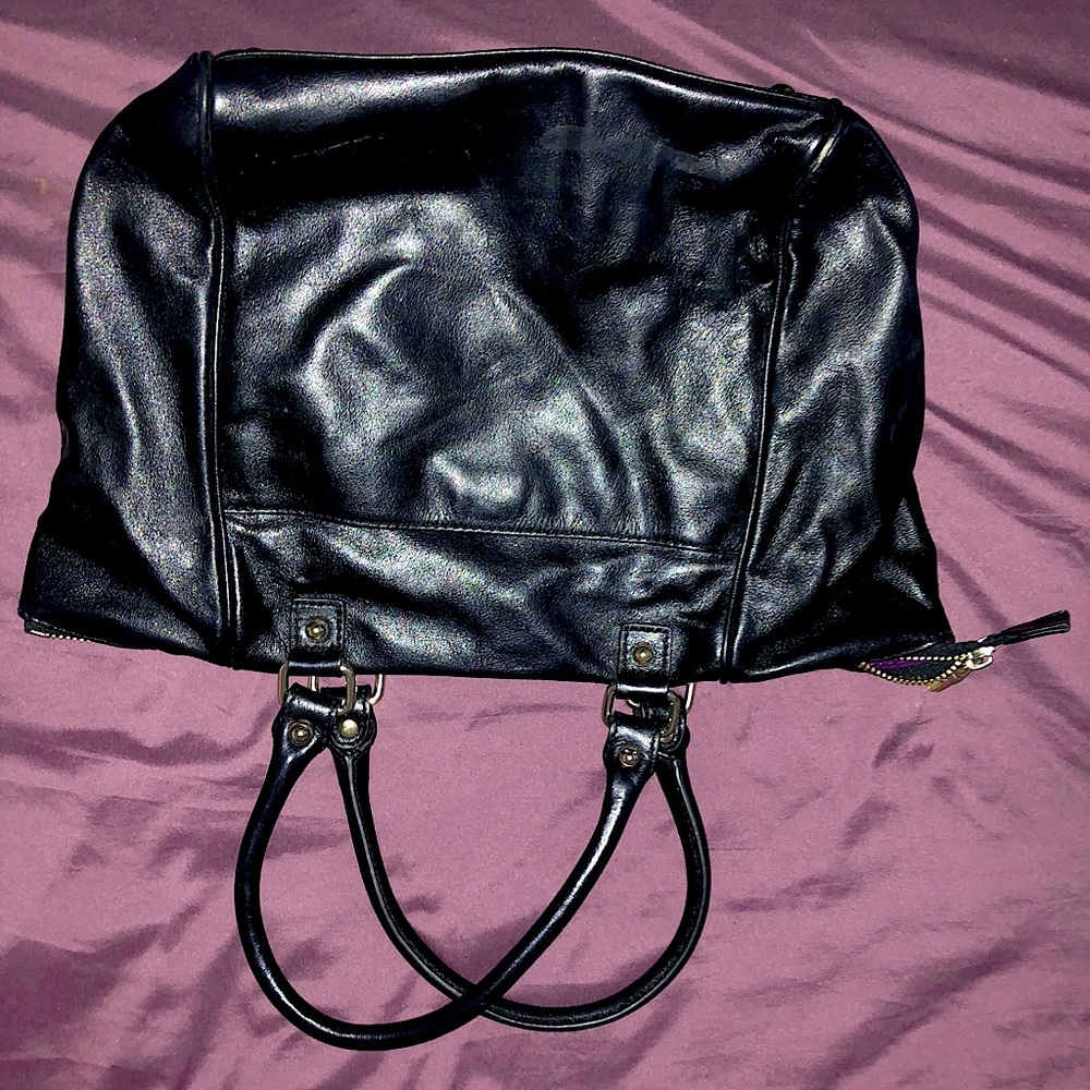 Designer Jack French Black Leather Purse Bag